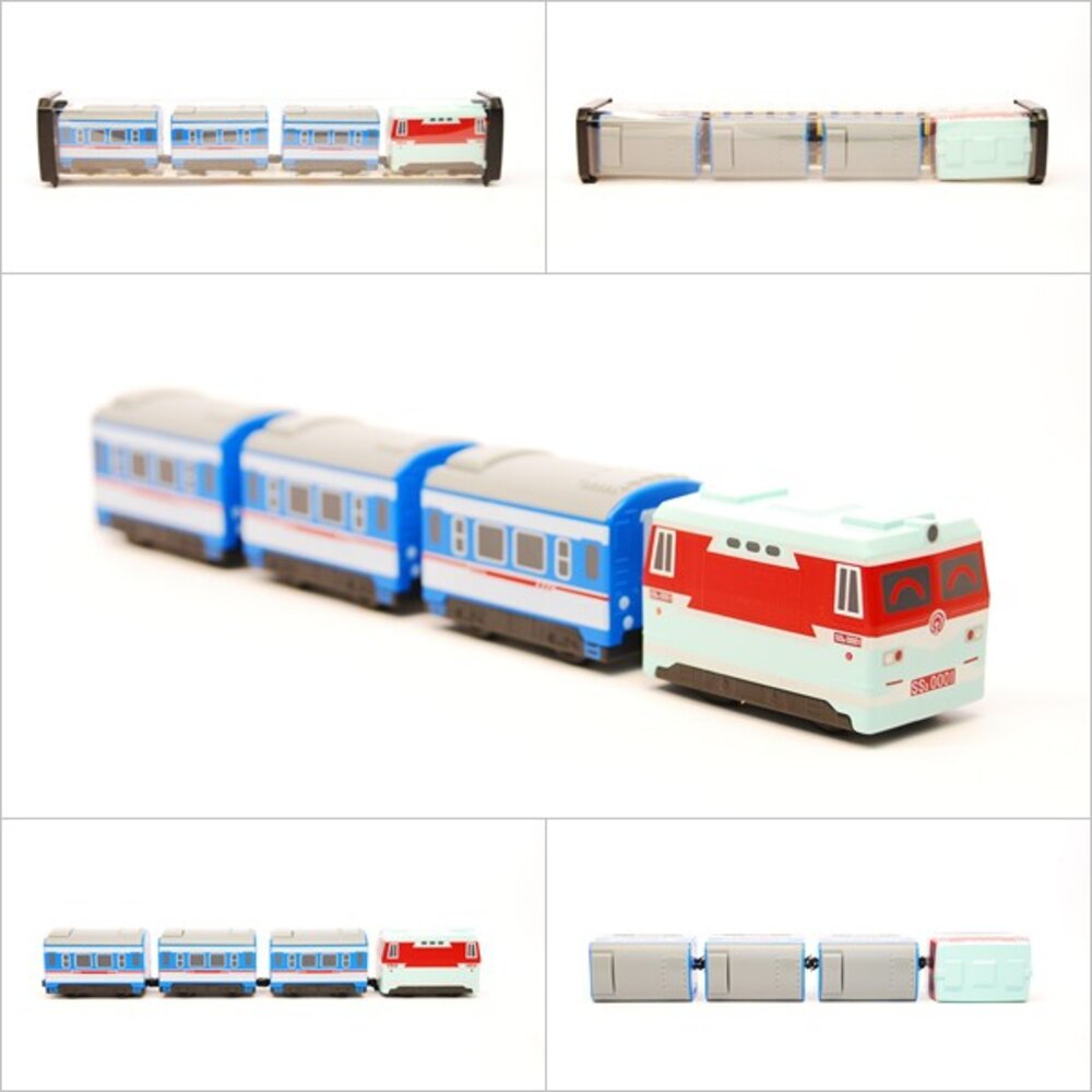 6532819773-中國鐵路列車 韶山3型電力機車 鐵支路4節迴力小列車 迴力車 火車玩具 壓克力盒裝 QV031T1 TR台灣鐵道