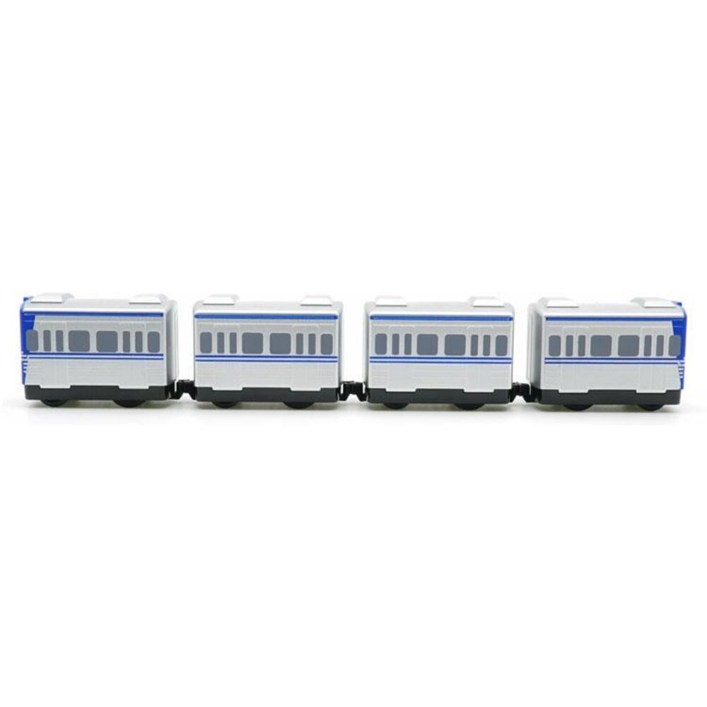 台鐵區間車 EMU600型 鐵支路4節迴力小列車 迴力車 火車玩具 壓克力盒裝 QV043T1 TR台灣鐵道-圖片-1