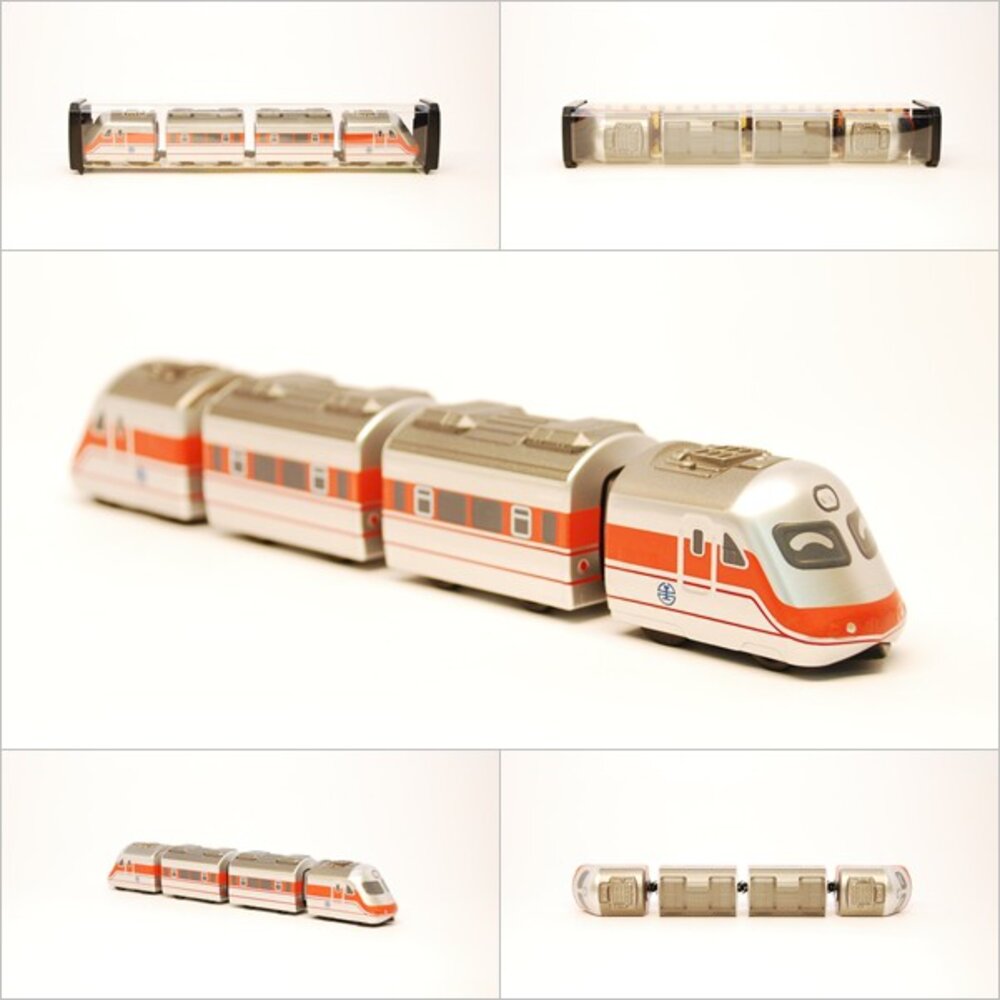 6832713360-台鐵PP自強號列車 E1000型 鐵支路4節迴力小列車 迴力車 火車玩具 壓克力盒裝 QV001T1 TR台灣鐵道