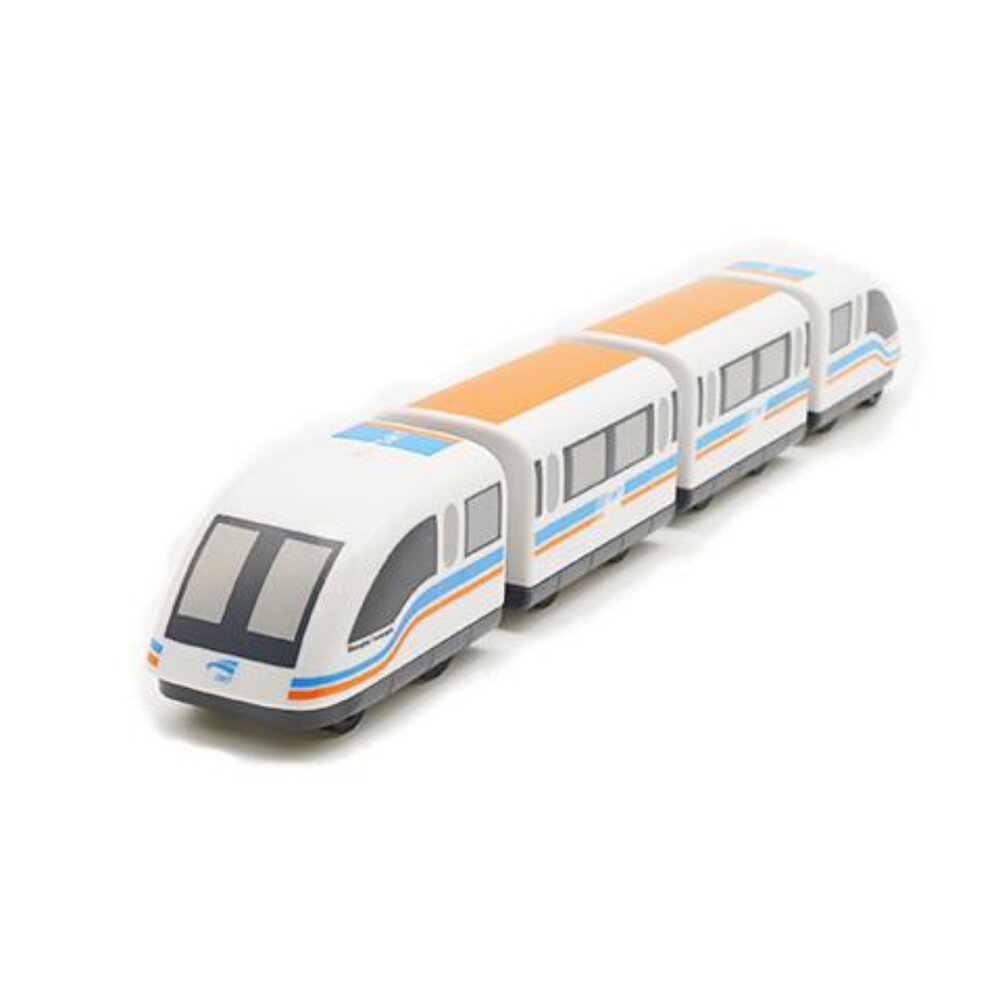 6932818774-中國上海磁浮線懸磁浮列車 鐵支路4節迴力小列車 迴力車 火車玩具 壓克力盒裝 QV021T1 TR台灣鐵道