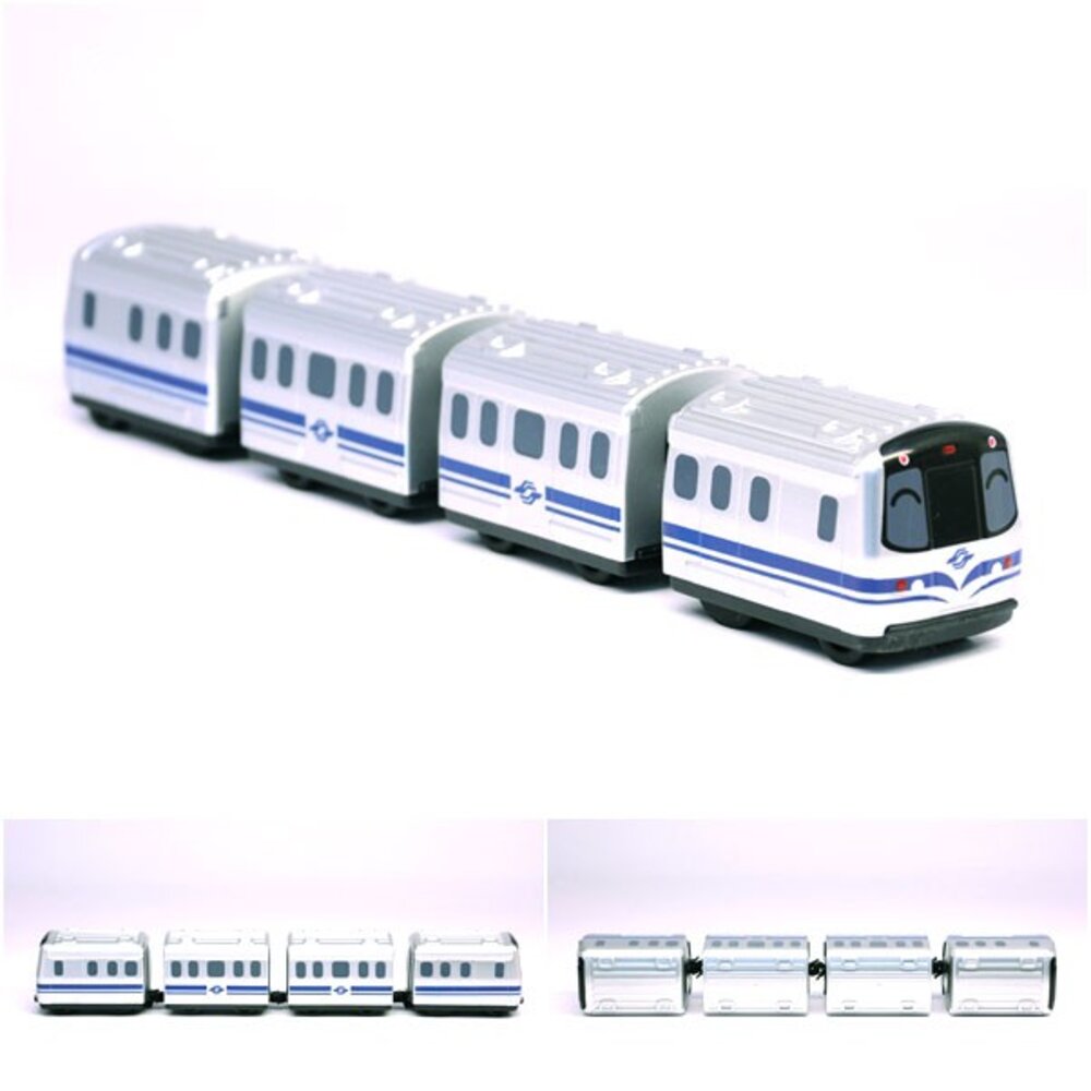 7032821900-台北捷運松山新店線列車 C381型高運量 鐵支路4節迴力小列車 迴力車 火車玩具 QV051T1 TR台灣鐵道