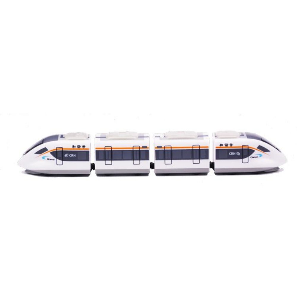 中國高鐵和諧號列車 CRH6型 鐵支路4節迴力小列車 迴力車 火車玩具 壓克力盒裝 QV080T1 TR台灣鐵道-圖片-1
