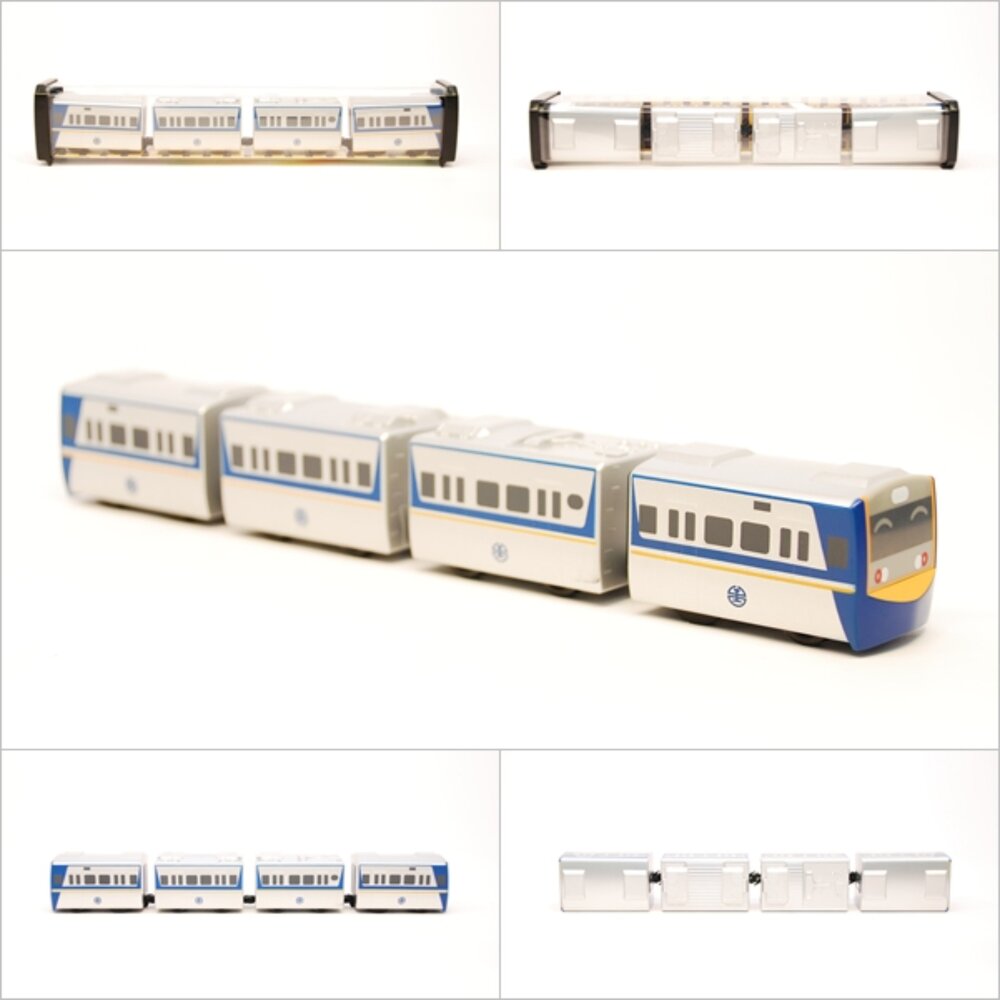 7232737095-台鐵阿福號區間車 EMU700型 鐵支路4節迴力小列車 迴力車 火車玩具 壓克力盒裝 QV006T1 TR台灣鐵道