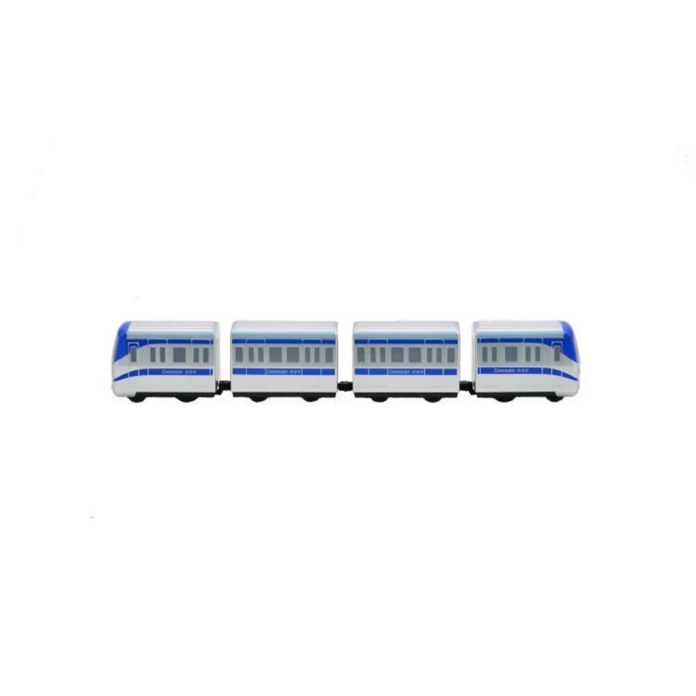 桃園機場捷運列車 普通車 鐵支路4節迴力小列車 迴力車 火車玩具 壓克力盒裝 QV057T1 TR台灣鐵道-圖片-1