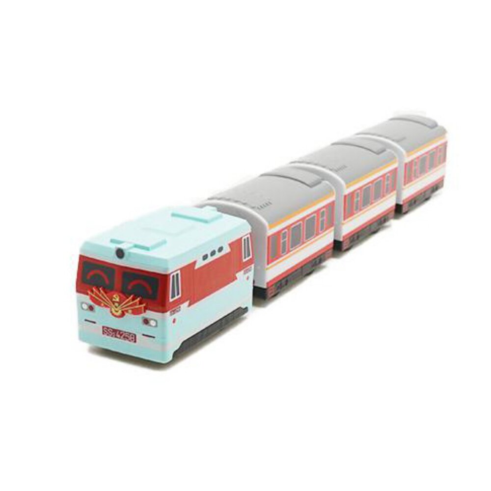 7432819831-中國鐵路先鋒號列車 韶山3型電力機車 鐵支路4節迴力小列車 迴力車 火車玩具 壓克力盒裝 QV032T1 TR台灣鐵道