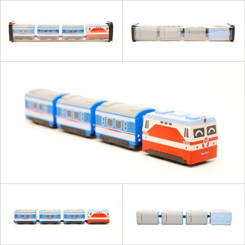 7432820394-中國鐵路列車 韶山6型電力機車 鐵支路4節迴力小列車 迴力車 火車玩具 壓克力盒裝 QV033T1 TR台灣鐵道