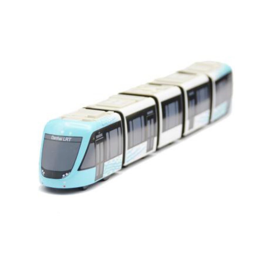 7532826012-新北捷運淡海輕軌列車 鐵支路5節迴力小列車 迴力車 火車玩具 壓克力盒裝 QV072T1 TR台灣鐵道