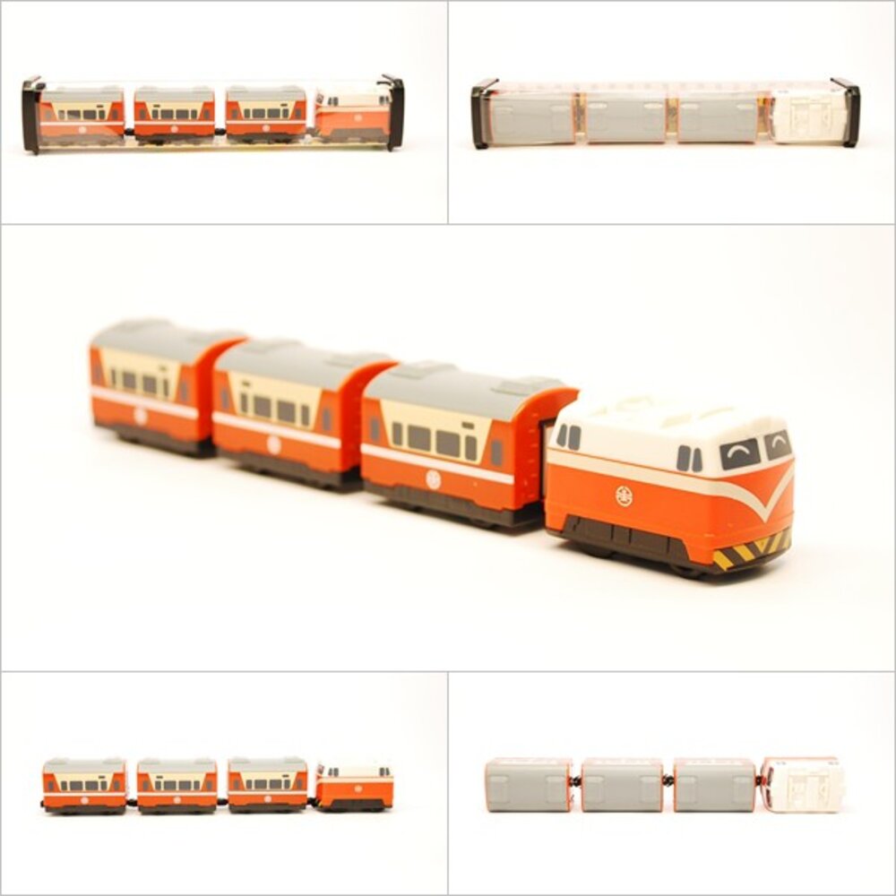 QV009T1-台鐵莒光號列車 E200型 鐵支路4節迴力小列車 迴力車 火車玩具 壓克力盒裝 QV009T1 TR台灣鐵道