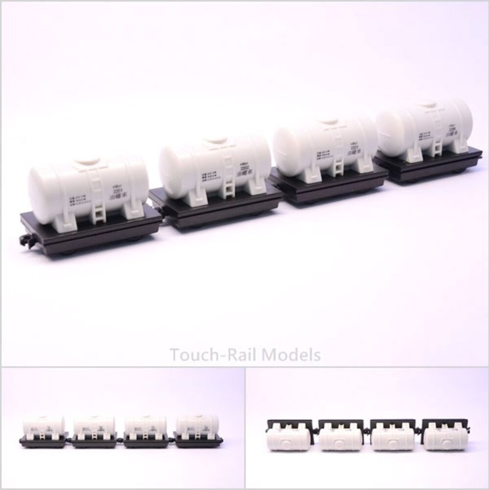 QV062H-油罐列車 鐵支路4節迴力小列車 迴力車 火車玩具 壓克力盒裝 QV062H TR台灣鐵道