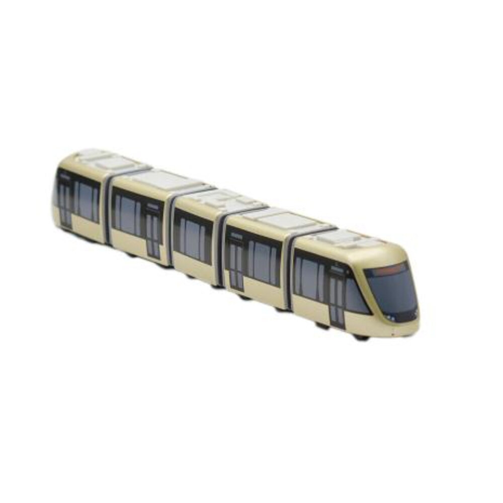 QV081T1-新北捷運安坑輕軌列車 鐵支路5節迴力小列車 迴力車 火車玩具 壓克力盒裝 QV081T1 TR台灣鐵道