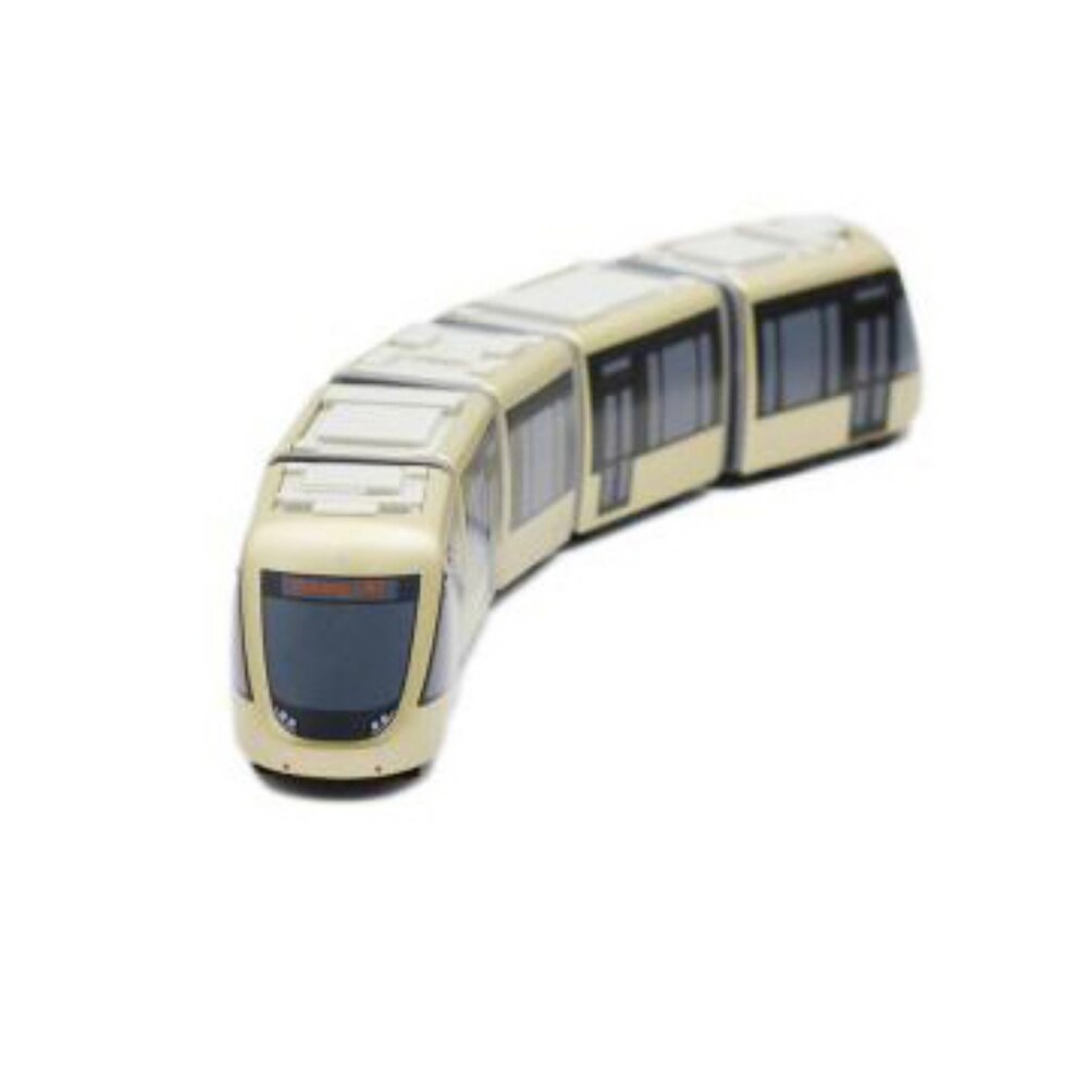 QV081T1-新北捷運安坑輕軌列車 鐵支路5節迴力小列車 迴力車 火車玩具 壓克力盒裝 QV081T1 TR台灣鐵道