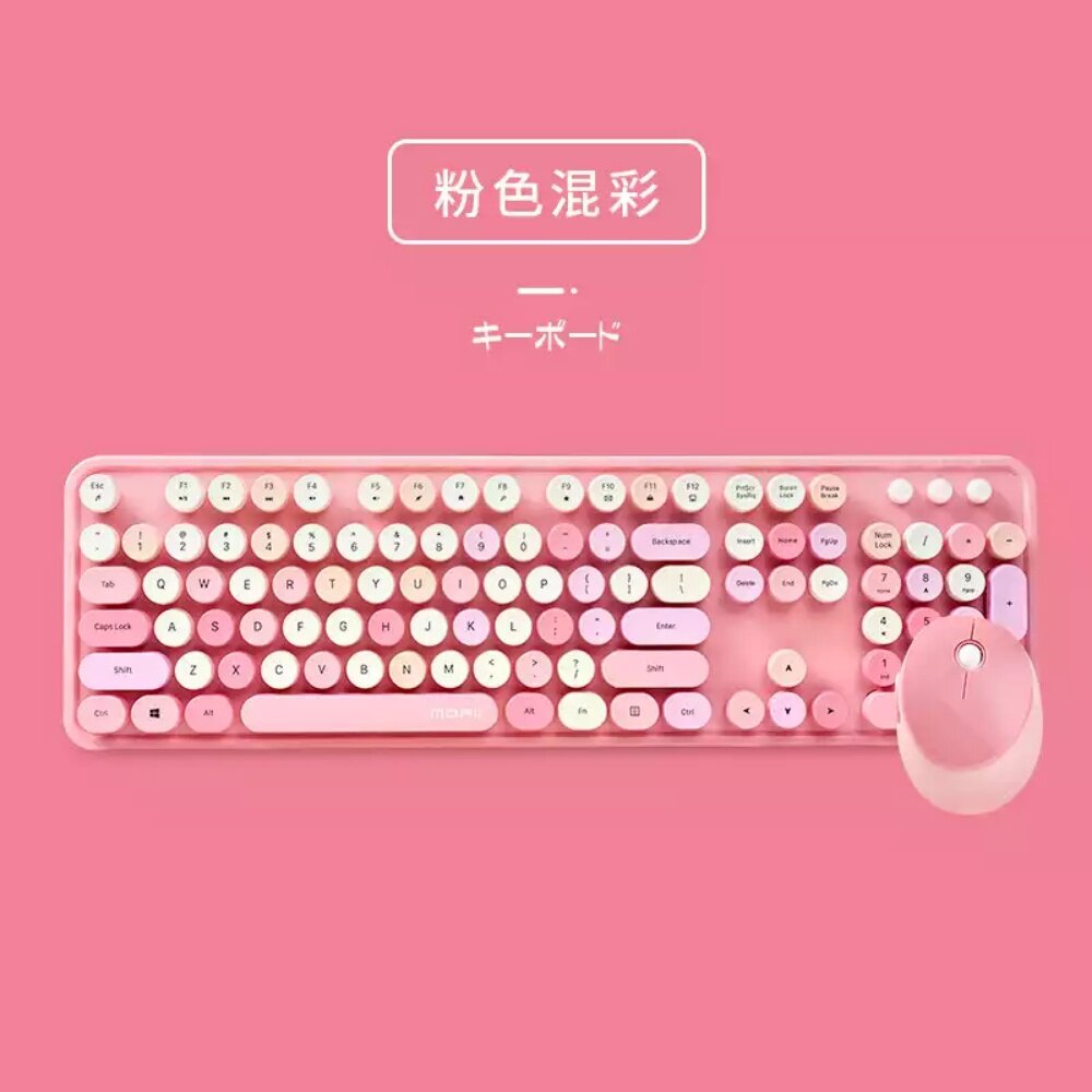 網紅口紅鍵盤滑鼠套裝 送禮 交換禮物 送透明注音鍵盤貼紙 MOFII 送禮-圖片-3