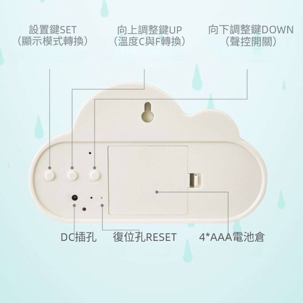 創意雲朵鬧鐘 時鐘 多功能LED數位鬧鐘 智能鬧鐘 夜光時鐘 學生鬧鐘 交換禮物 送禮-圖片-3