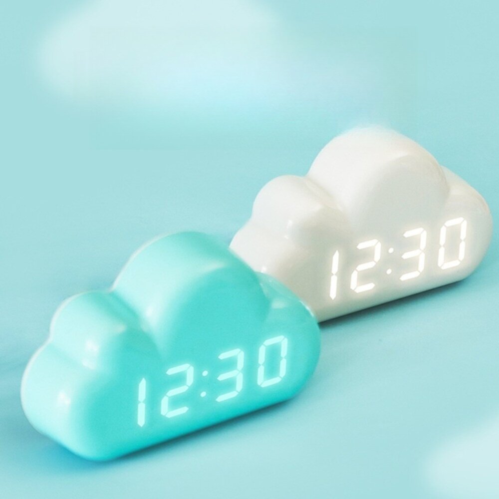 創意雲朵鬧鐘 時鐘 多功能LED數位鬧鐘 智能鬧鐘 夜光時鐘 學生鬧鐘 交換禮物 送禮-圖片-8