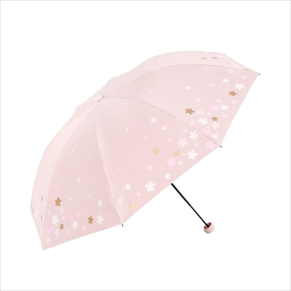 浪漫櫻花反向UV傘 優雅銀膠遮陽傘 黑膠防曬傘 防紫外線 晴雨傘 兩用 三折傘 送禮-圖片-1