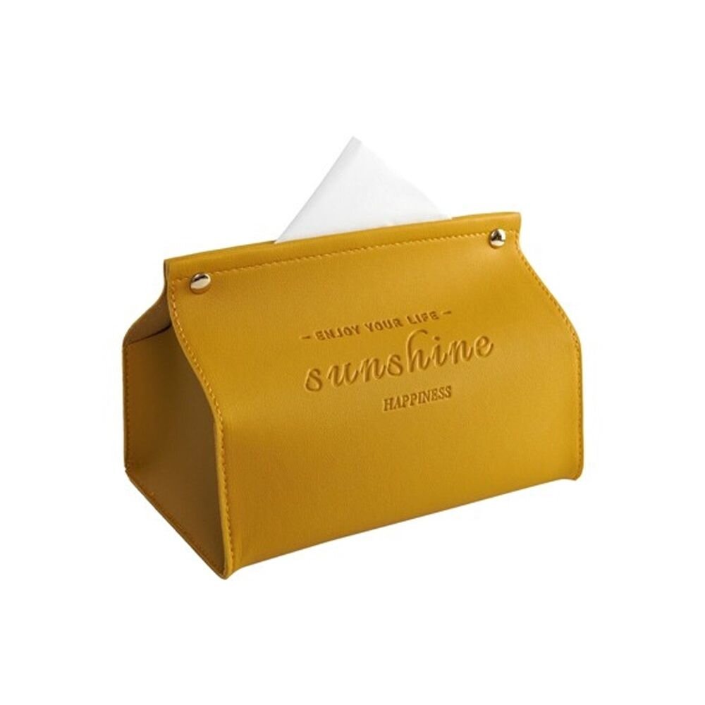 皮革質感面紙盒 收納面紙盒 紙巾盒 抽取式衛生紙盒 防塵防油防水 V口22公分大號 送禮-圖片-9