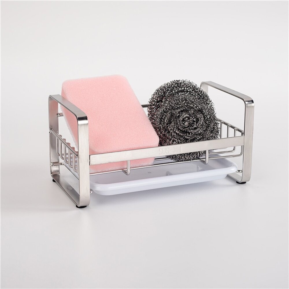 304不鏽鋼瀝水架 海綿菜瓜布瀝水架 抹布菜瓜布收納架 廚房瀝水架 送禮-圖片-2