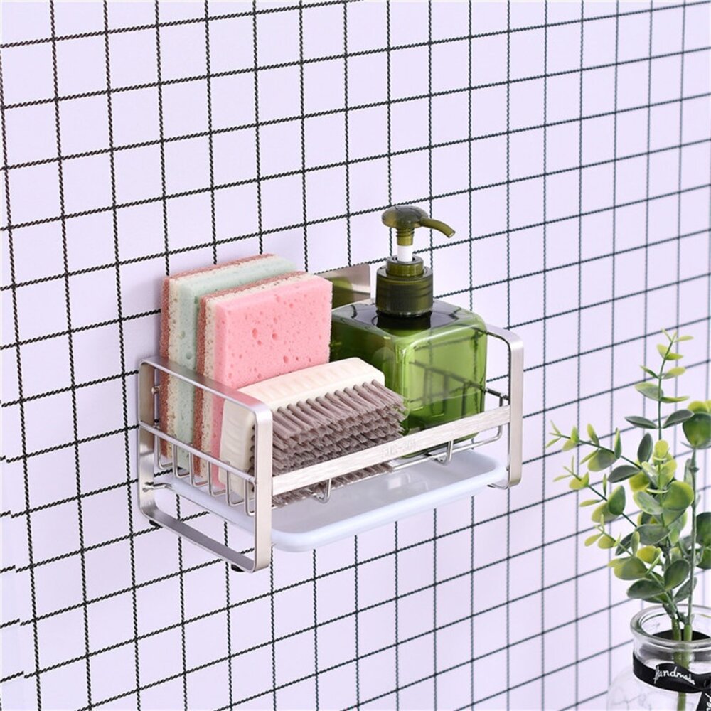 304不鏽鋼瀝水架 海綿菜瓜布瀝水架 抹布菜瓜布收納架 廚房瀝水架 送禮-圖片-5