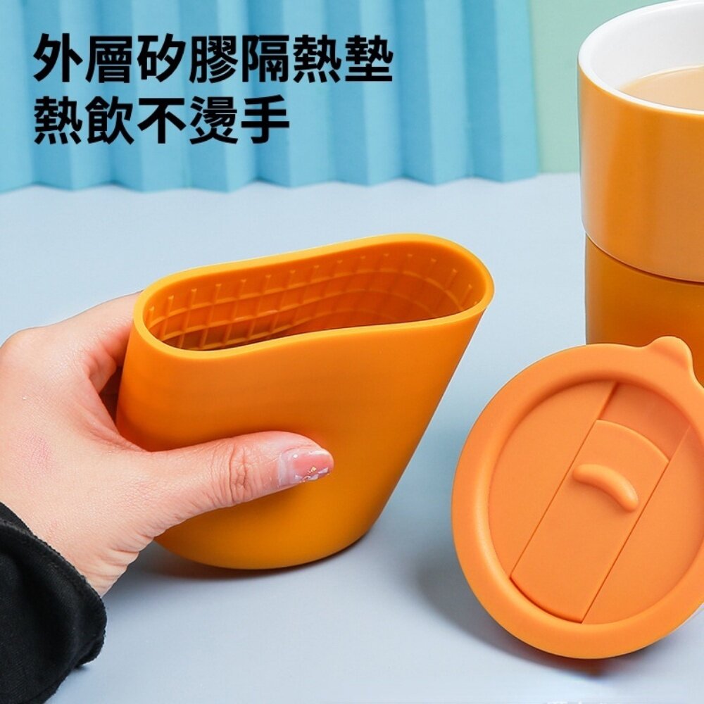 陶瓷隨行杯 陶瓷保溫杯 攜帶式咖啡杯 陶瓷杯 咖啡杯 飲料杯 北歐隨行杯 禮物 辦公室水杯 送禮-圖片-3