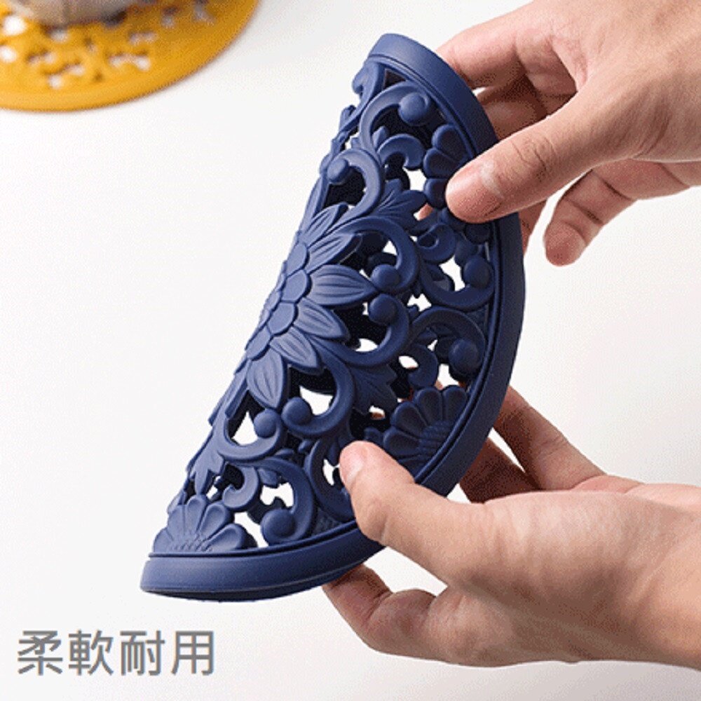 鏤空花卉造型隔熱墊 精美鏤空隔熱墊 古典花卉隔熱墊 矽膠隔熱墊 耐高溫防燙碗墊 送禮-圖片-8