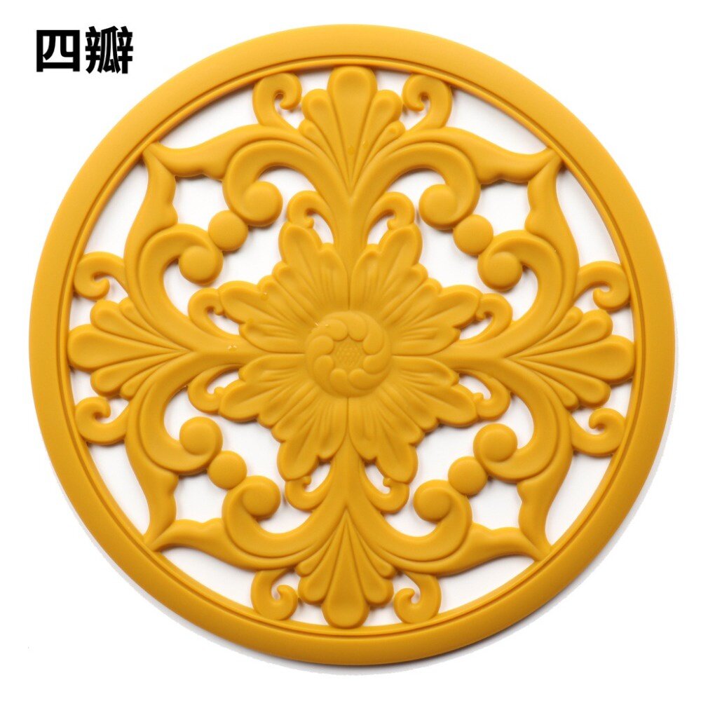 鏤空花卉造型隔熱墊 精美鏤空隔熱墊 古典花卉隔熱墊 矽膠隔熱墊 耐高溫防燙碗墊 送禮-圖片-10