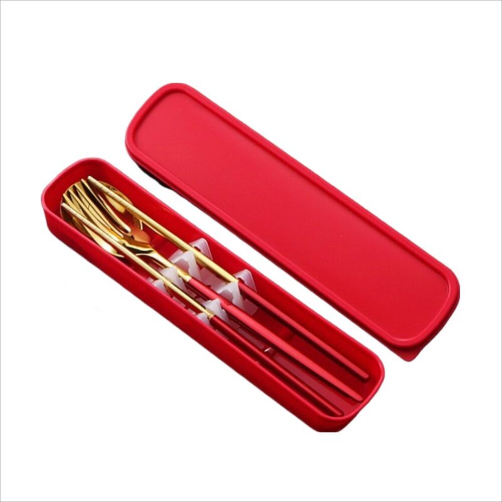 攜帶式不鏽鋼餐具組  304不鏽鋼 北歐風環保餐具組 湯匙筷子叉子三件組 交換禮物 送禮 送禮-圖片-1