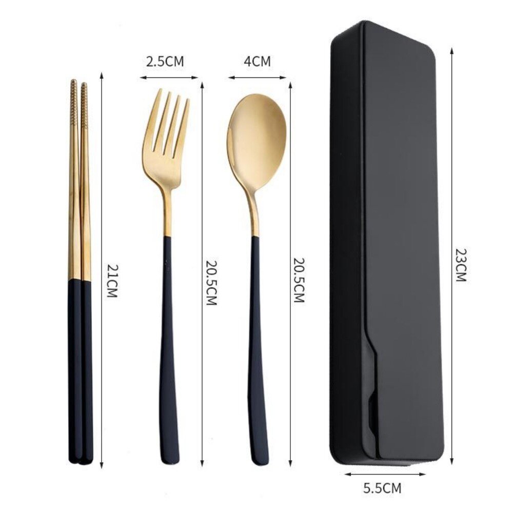 攜帶式不鏽鋼餐具組  304不鏽鋼 北歐風環保餐具組 湯匙筷子叉子三件組 交換禮物 送禮 送禮-圖片-6