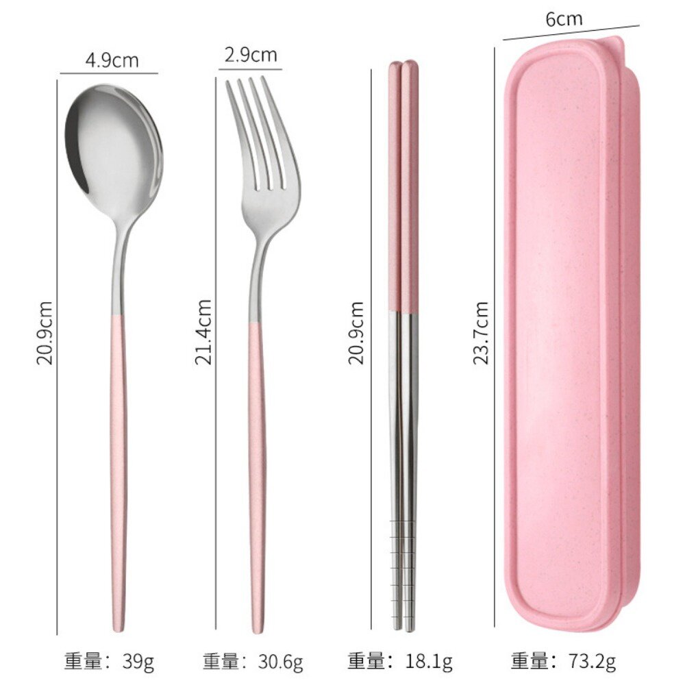 攜帶式不鏽鋼餐具組  304不鏽鋼 北歐風環保餐具組 湯匙筷子叉子三件組 交換禮物 送禮 送禮-圖片-7