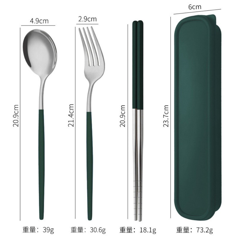 攜帶式不鏽鋼餐具組  304不鏽鋼 北歐風環保餐具組 湯匙筷子叉子三件組 交換禮物 送禮 送禮-圖片-8