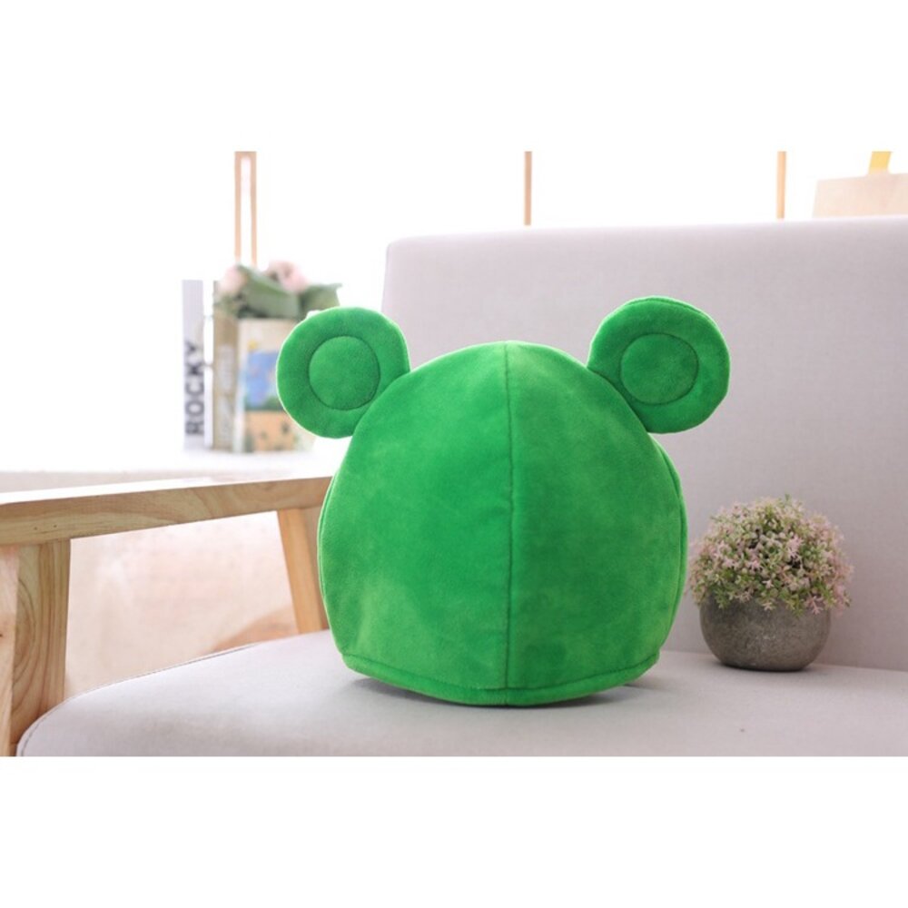 大眼青蛙頭套帽子 絨布頭套 卡通帽子 可愛 呆萌 網紅拍照專用 萬聖節 派對 交換禮物 送禮-圖片-5