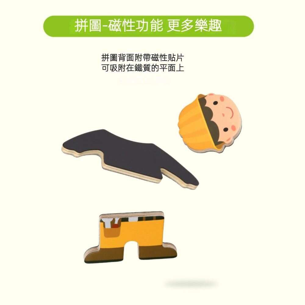 兒童磁性換衣益智拼圖 職業拼圖 益智立體拼圖 積木拼圖 木製玩具 送禮-圖片-4