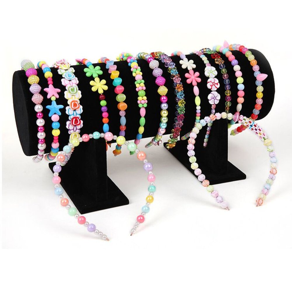 兒童DIY串珠材料組合 DIY串珠手鍊 450顆 益智玩具 髮箍項鍊戒指手環 送禮-圖片-1