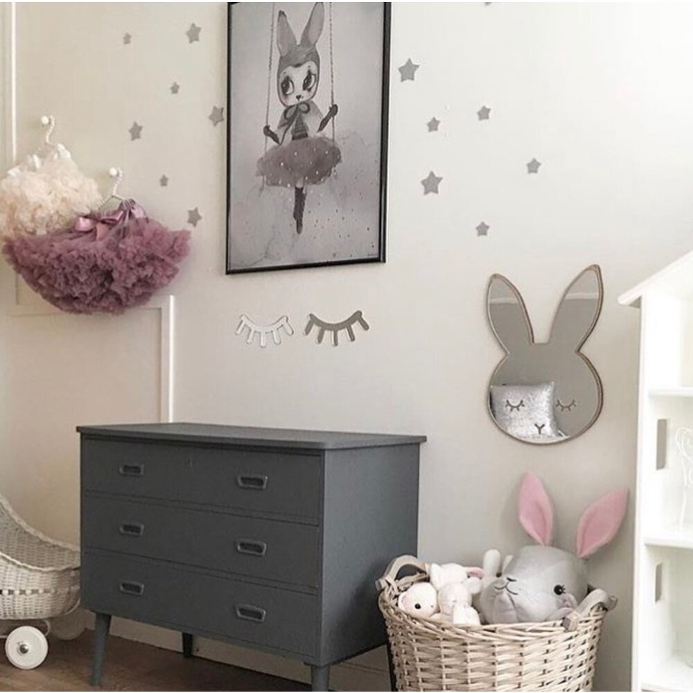 兒童壓克力鏡 北歐風鏡子 家居裝飾 兔子鏡 造型鏡子 雲朵鏡子 木質鏡子 送禮-圖片-2