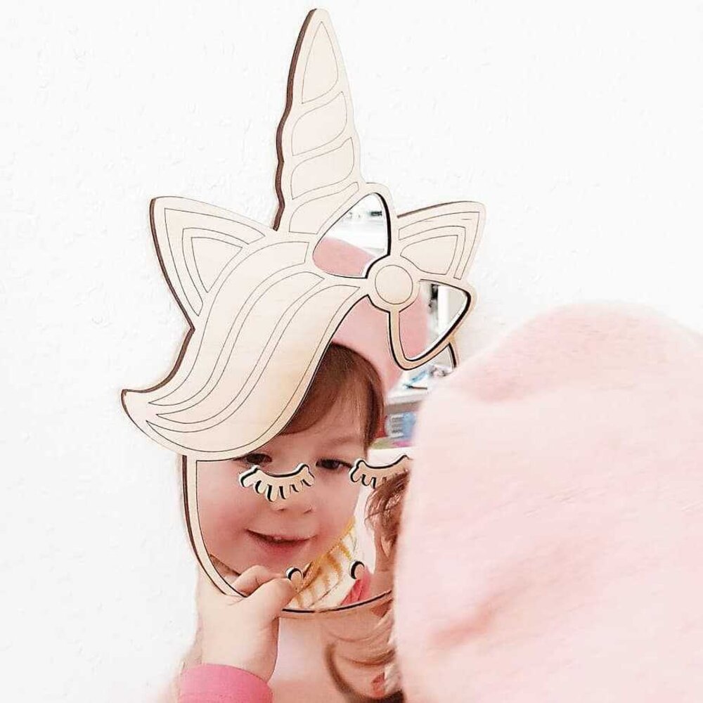 兒童壓克力鏡 北歐風鏡子 家居裝飾 兔子鏡 造型鏡子 雲朵鏡子 木質鏡子 送禮-圖片-4