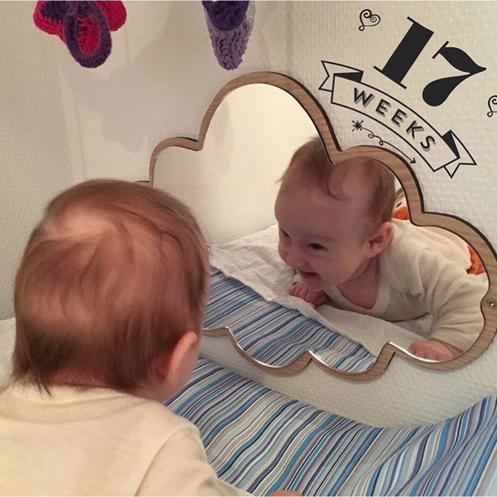 兒童壓克力鏡 北歐風鏡子 家居裝飾 兔子鏡 造型鏡子 雲朵鏡子 木質鏡子 送禮-圖片-5