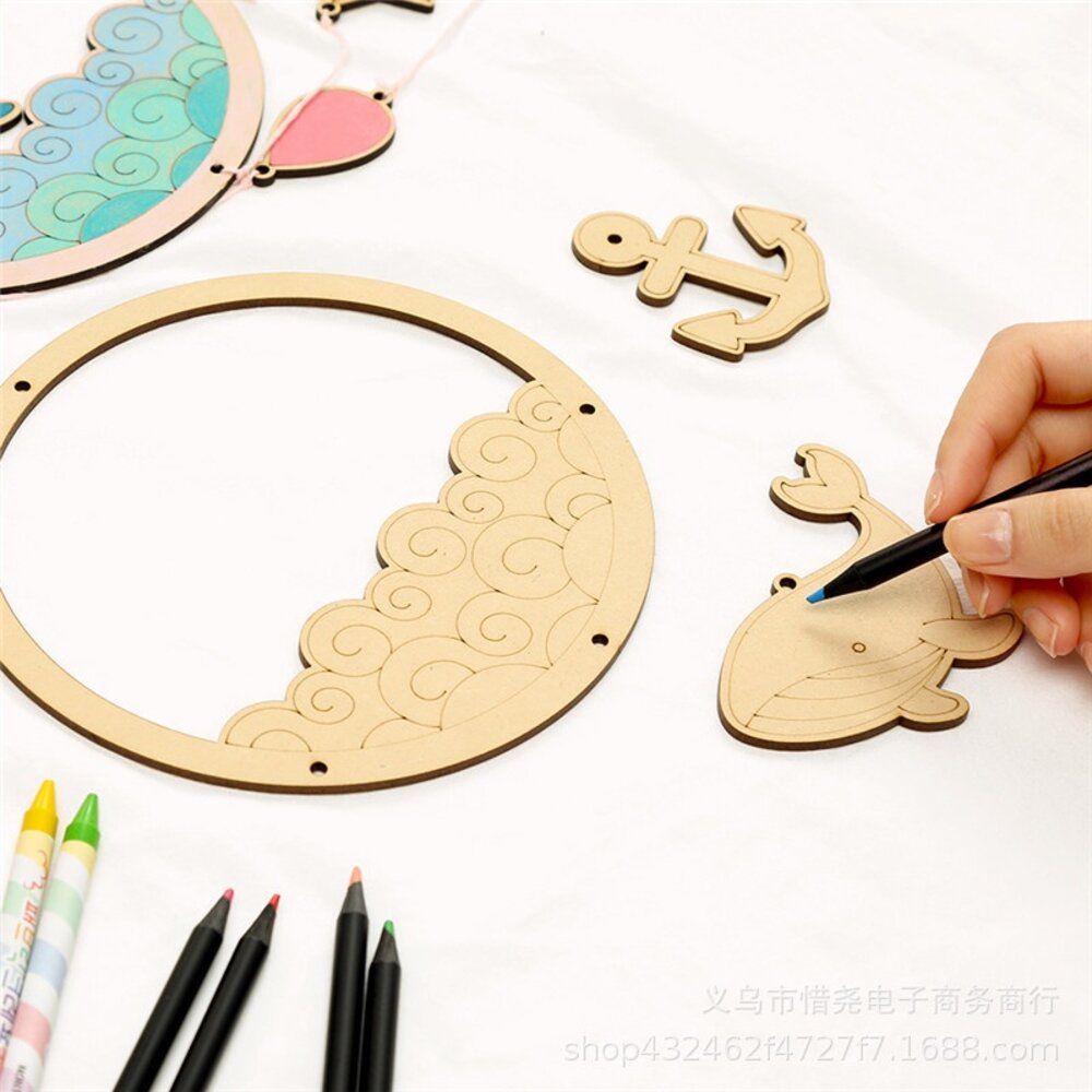 捕夢網DIY材料包 手工diy 捕夢網材料組 幼兒玩具 塗鴉風鈴掛飾 捕夢網 禮物 送禮-圖片-6