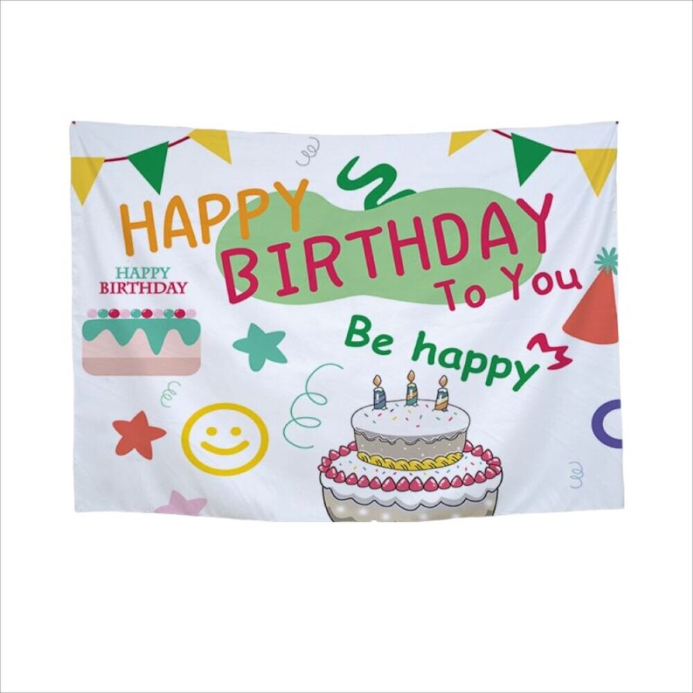 兒童派對生日掛毯 拍照背景布 生日掛布 兒童派對裝飾 背景牆拍照 生日派對裝飾 生日佈置 送禮-圖片-1