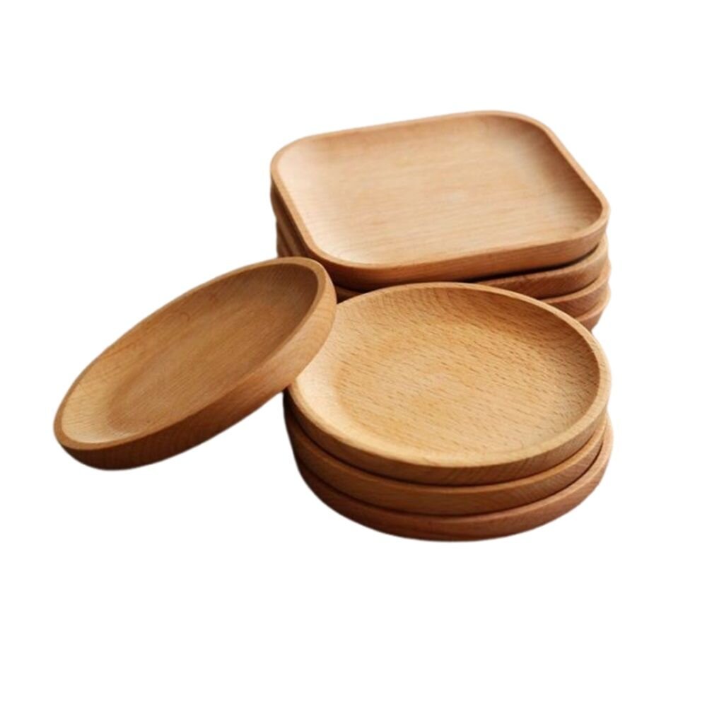 日式木質小餐盤 櫸木餐盤 餐盤 日式木碟 甜點盤 托盤 廚房用品 圓碟 方形托盤 果盤 送禮-圖片-9