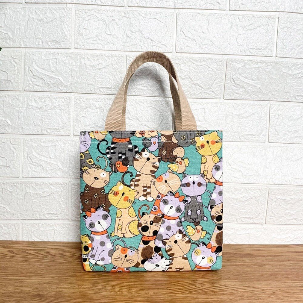 日式帆布保溫提袋 日式保溫手提袋 飯盒袋 午餐包 便當包 學生餐袋 餐袋 午餐袋 送禮-圖片-3