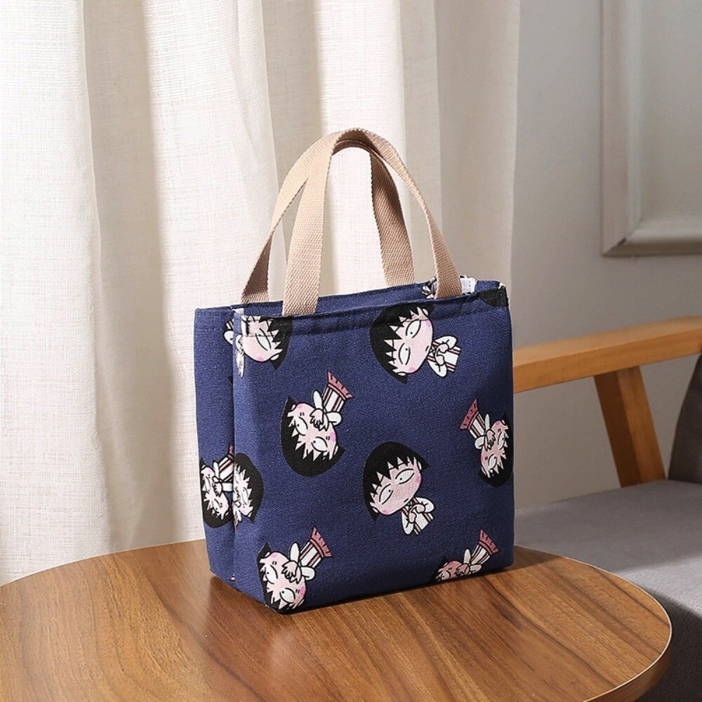 日式帆布保溫提袋 日式保溫手提袋 飯盒袋 午餐包 便當包 學生餐袋 餐袋 午餐袋 送禮-圖片-4