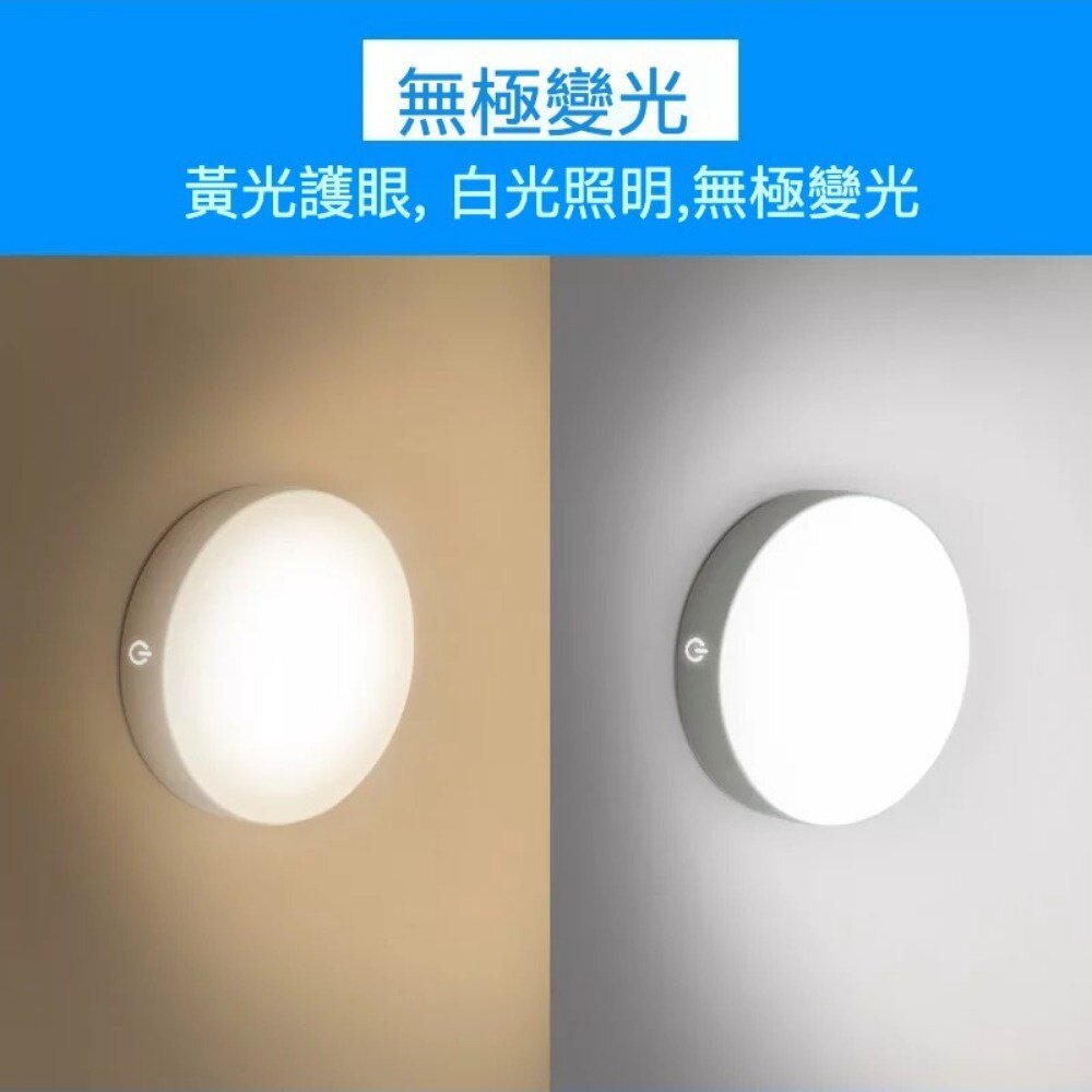 LED感應圓形小夜燈 嬰兒餵奶小夜燈 床頭燈 USB充電 磁吸夜燈 櫥櫃感應燈 送禮-圖片-6