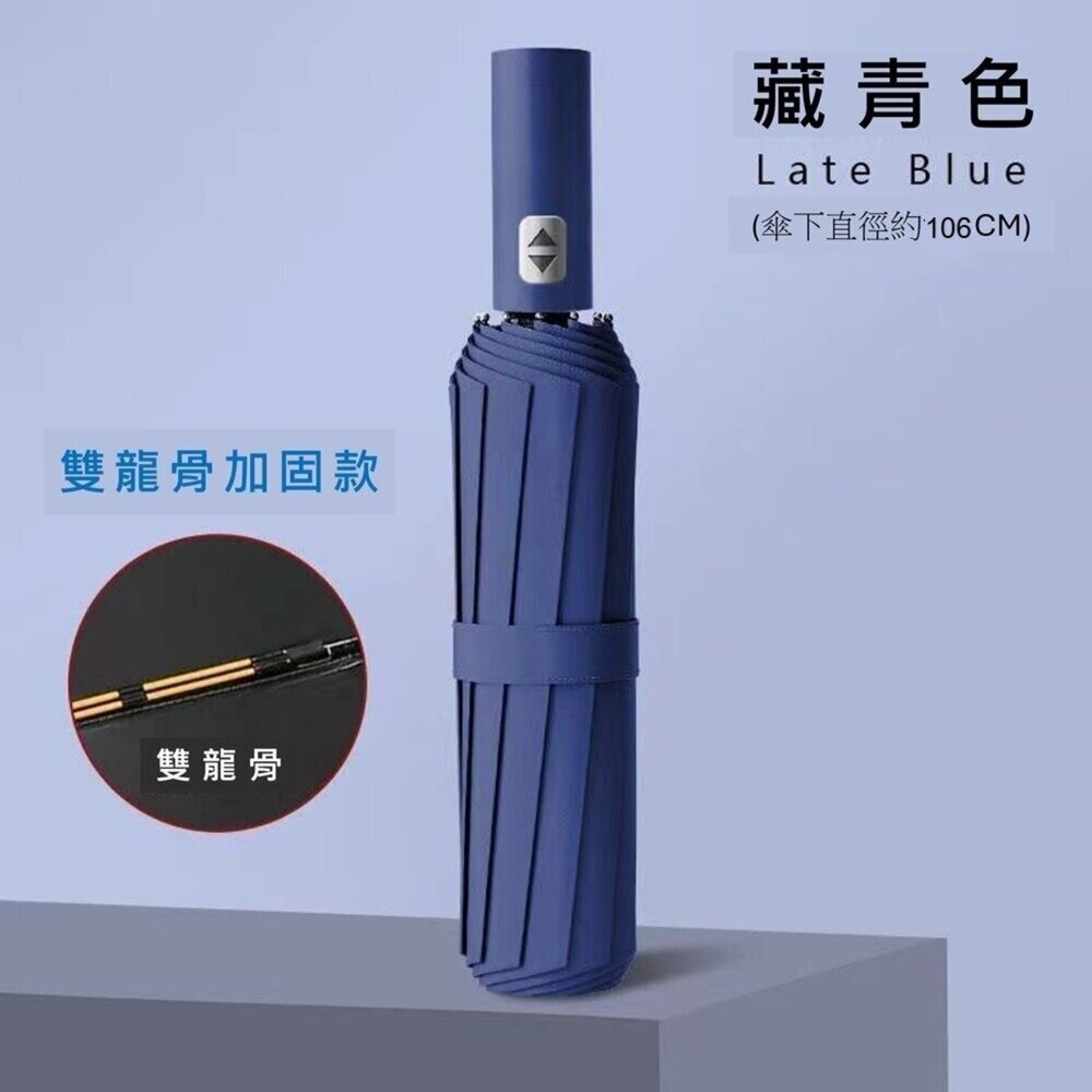 德國款十二骨自動傘 雙龍骨全自動晴雨傘 遮陽傘 超大傘面106cm 晴雨兩用傘 自動傘 一鍵開合 送禮-圖片-11