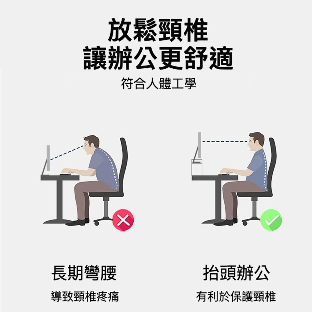 桌上型電腦增高架 辦公桌面收納架 桌面置物架 電腦墊高架 桌面收納 置物架 送禮-圖片-1