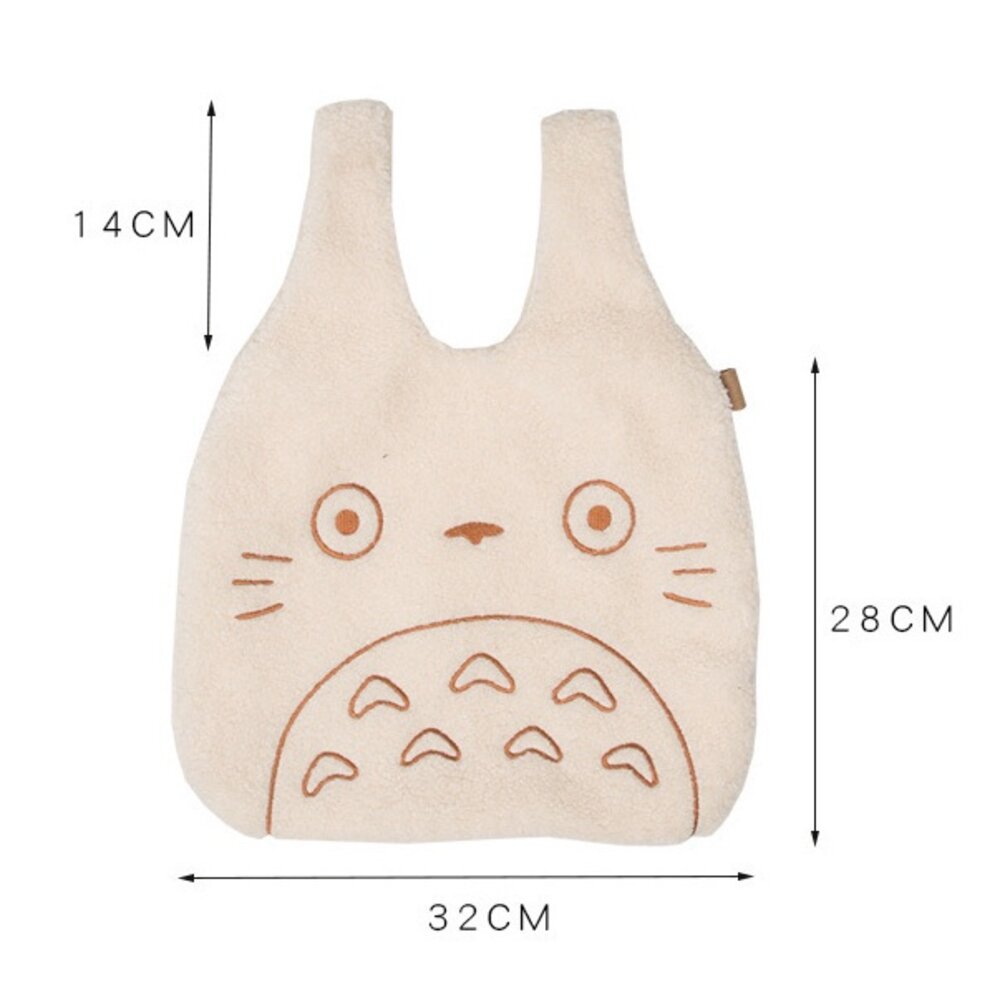 龍貓造型絨毛手提袋 燈芯絨 軟毛絨提袋 龍貓造型提袋 百搭手提袋 禮物 送禮-圖片-7