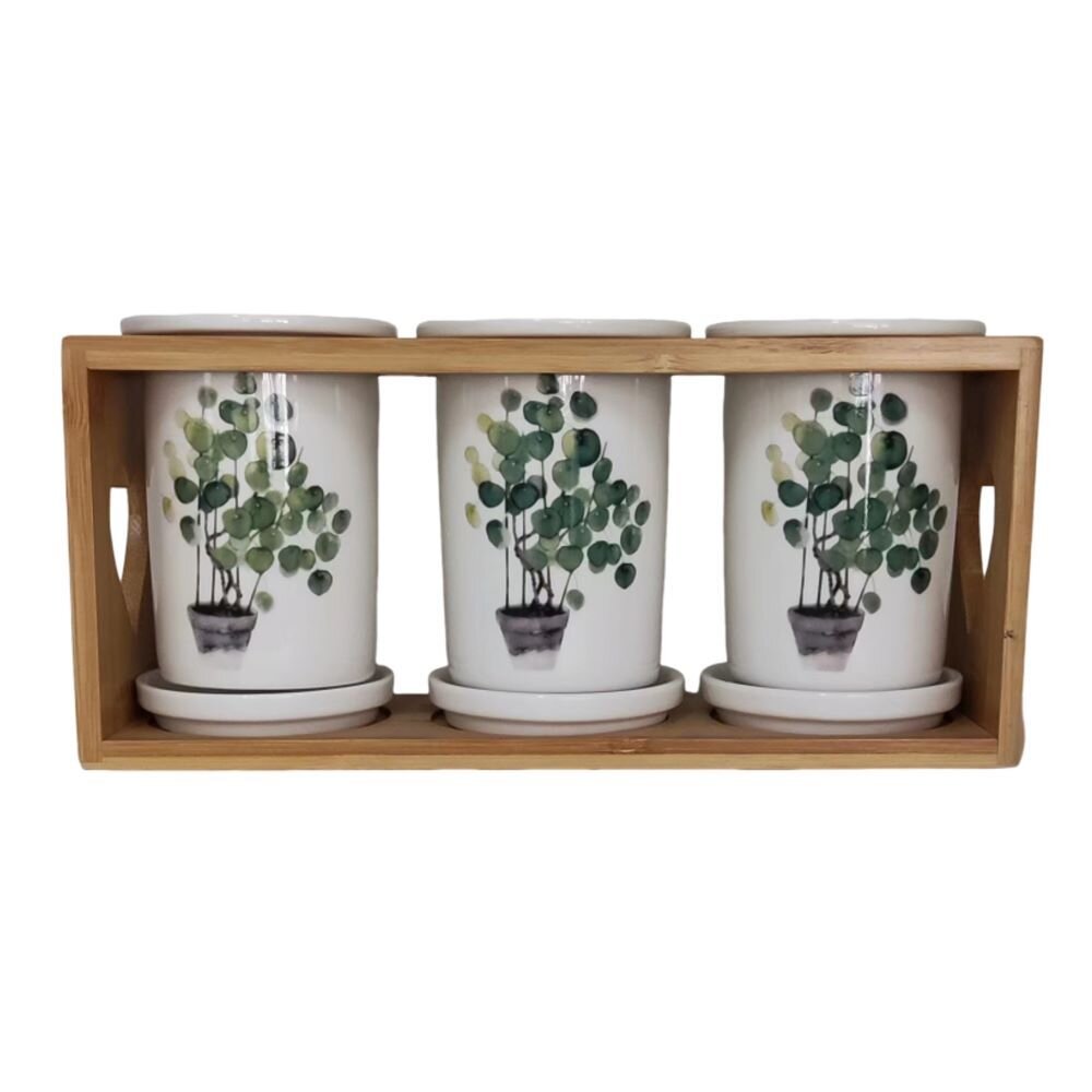 竹木陶瓷餐具筒 瀝水筒 廚房用品 送禮-圖片-8