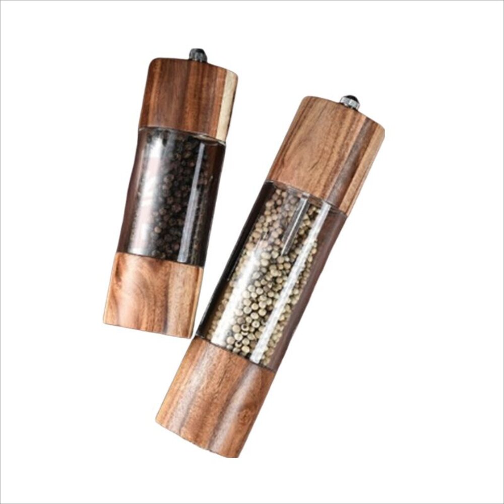 陶瓷研磨調味罐 胡椒研磨罐 胡椒罐 鹽罐 調味罐 實木材質 北歐風 送禮-圖片-1