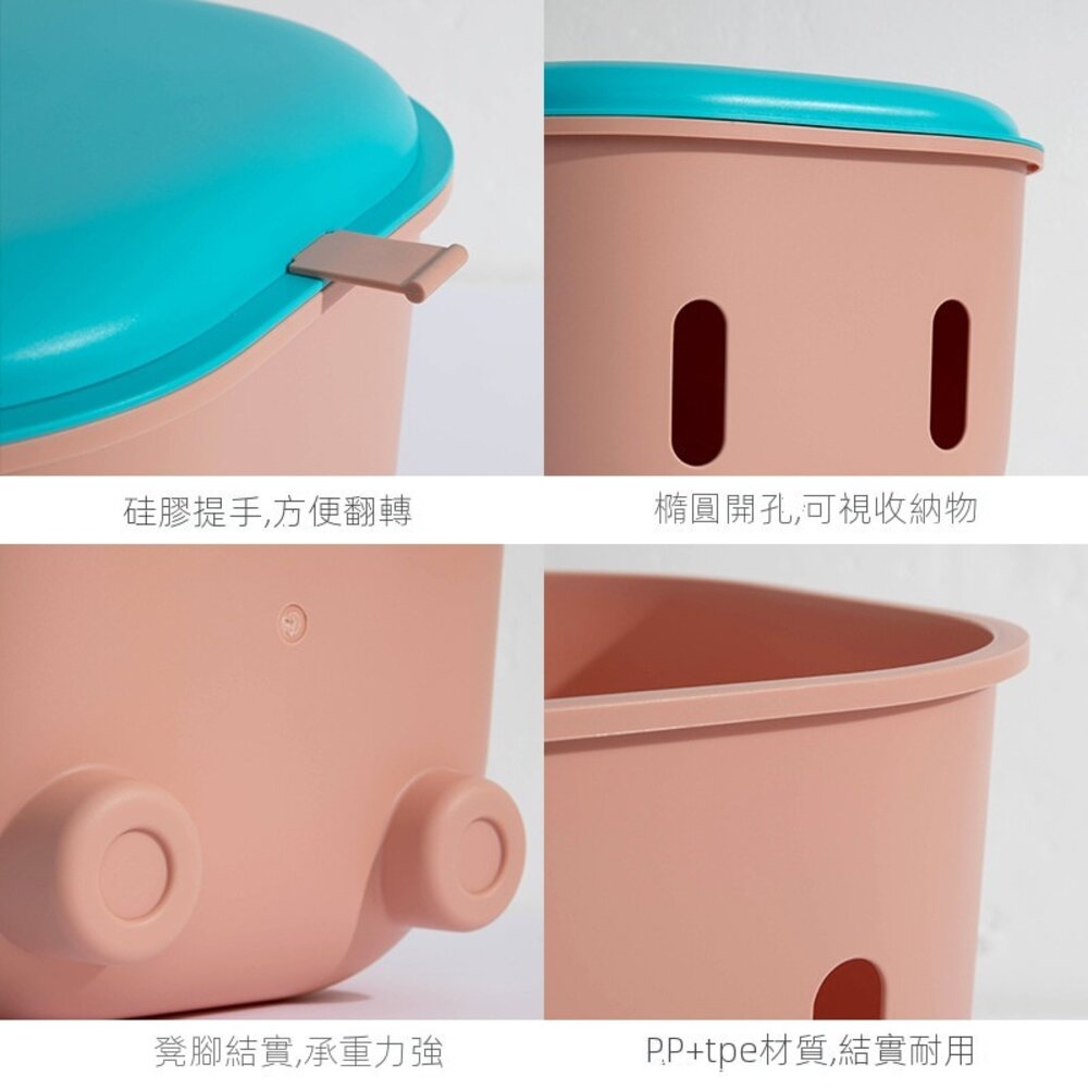 兒童儲物收納凳 收納凳 雙拼色多功能收納凳 寶寶玩具收納凳 送禮-圖片-5