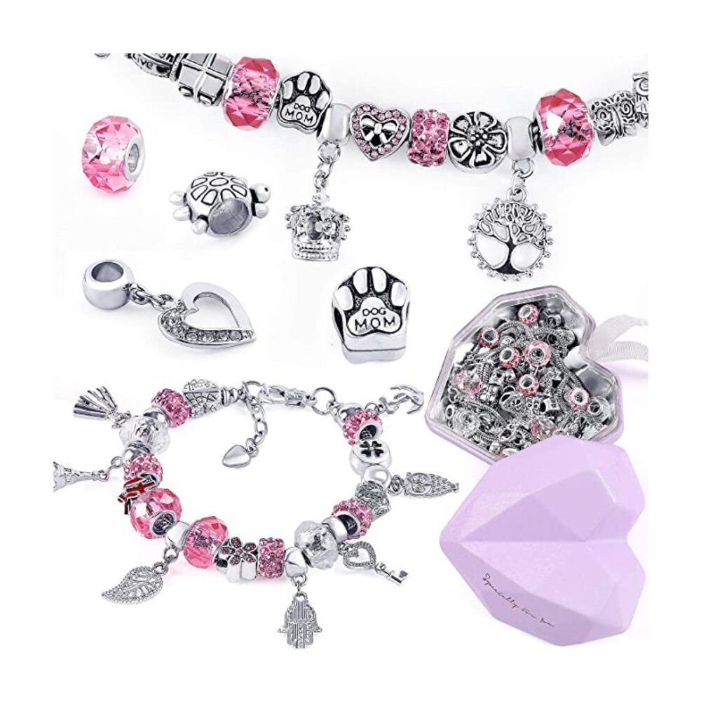 兒童DIY串珠手鍊組 手鏈製作工具包 兒童串珠飾品 女孩 女童 生日禮物 送禮-圖片-5