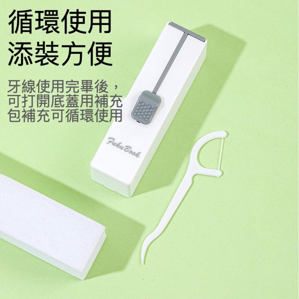 牙線棒 攜帶式自動牙線盒 牙線棒收納盒 牙齒清潔 潔牙 送禮-圖片-3