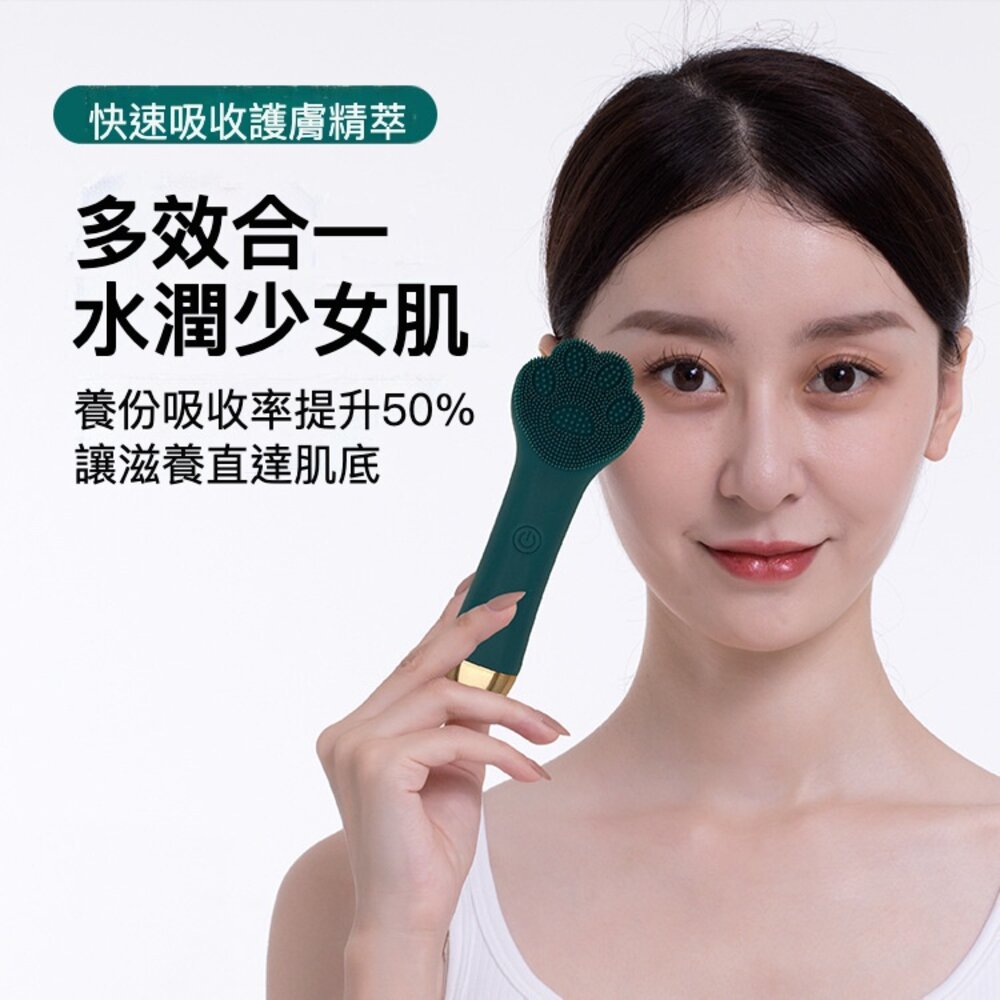 貓爪電動洗臉按摩器 潔面儀 洗臉儀 臉部清潔器 電動洗臉刷 送禮-圖片-1